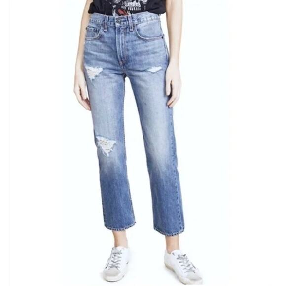 Rag & Bone Ankle Straight Distressed 100% Cotton Denim Jeans - Picture 2 of 11